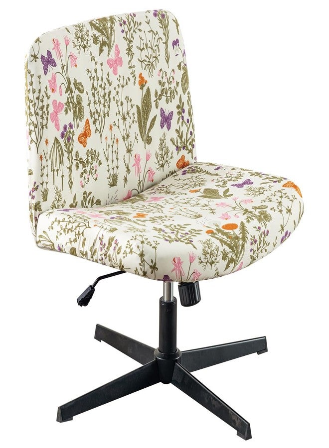 SONNACH Armless Chair Slipcover Stretch Criss Cross Chair Cover, Mid Back Wide Seat Accent Chair Covers,Modern Vanity Chair Cover for Office Desk (Butterfly) - Image 1